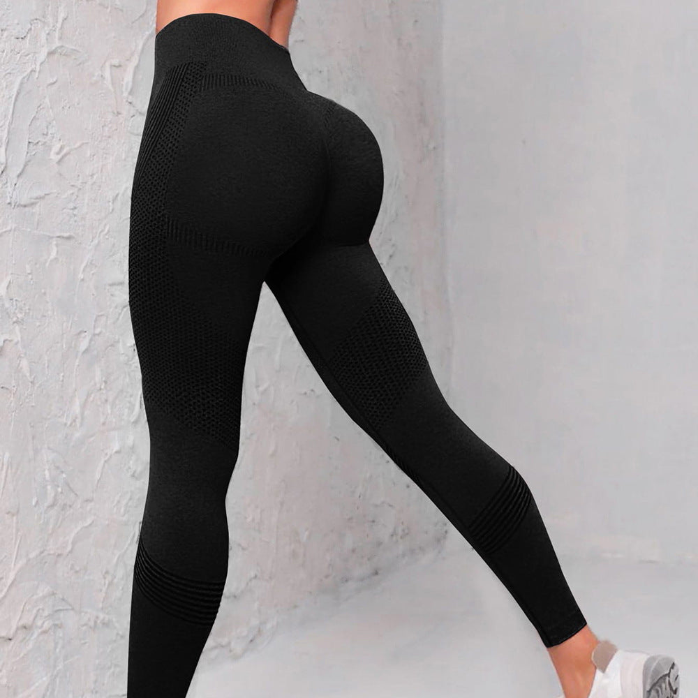 High Waist Seamless Yoga Pants Women's Solid Color Dot Striped Print B –  ABIDELS
