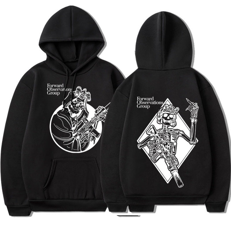 Men's Fashion Hooded Sweatshirt Punk Skull Personality Sweater