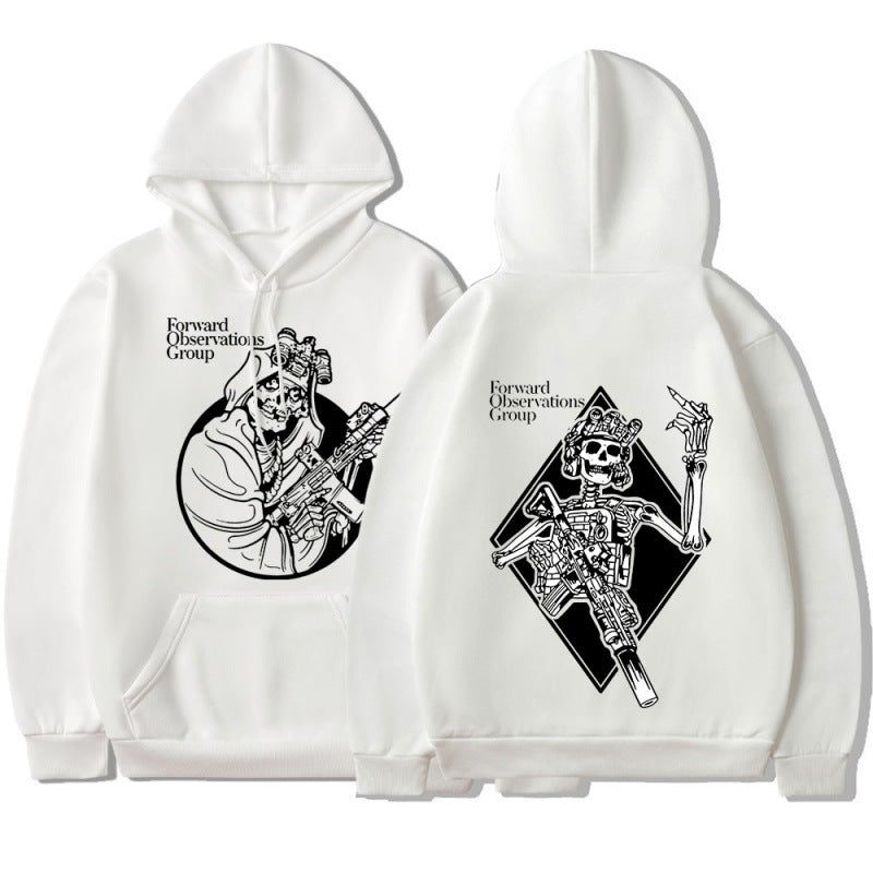 Men's Fashion Hooded Sweatshirt Punk Skull Personality Sweater